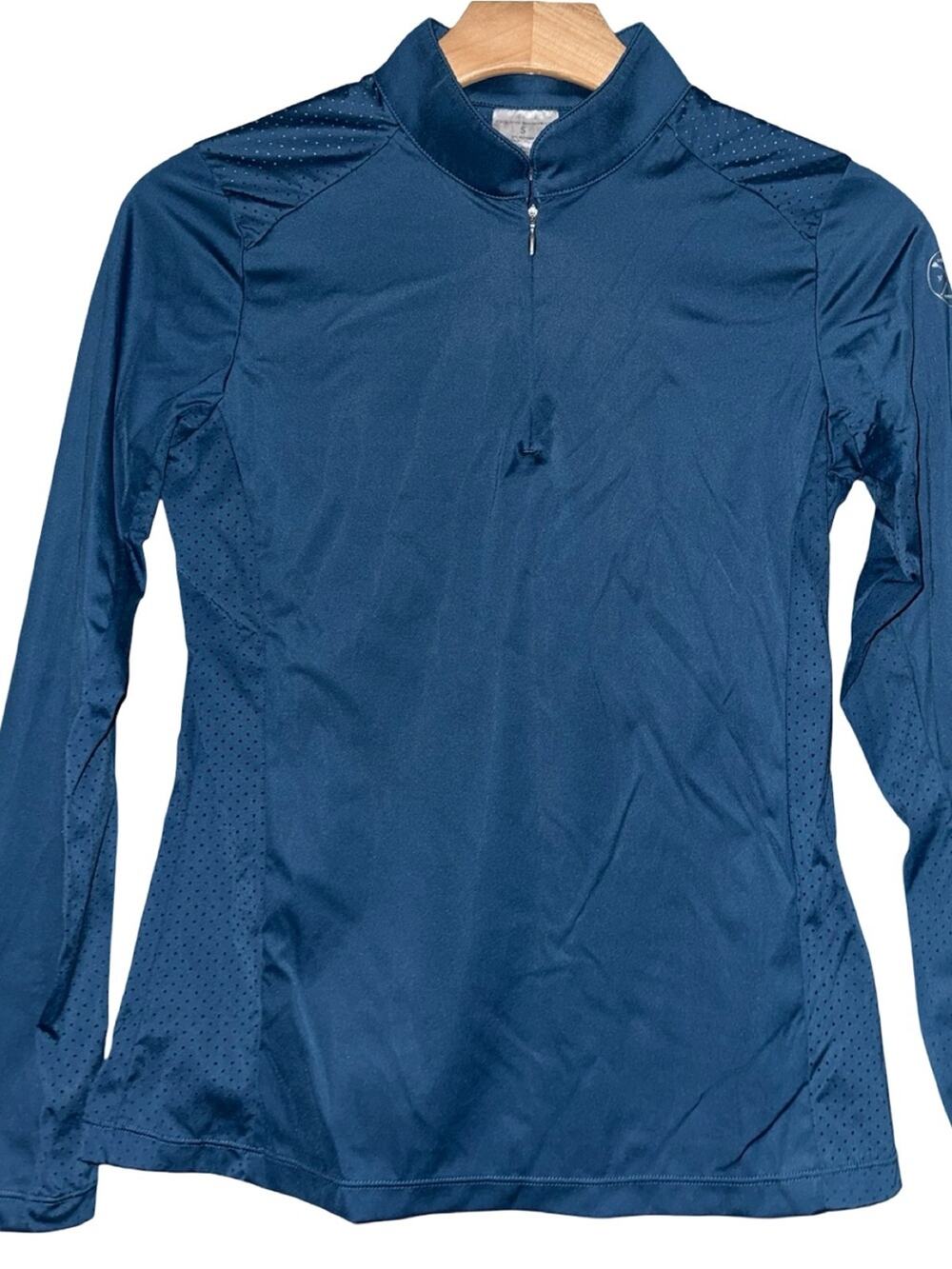 Free Ride Equestrian Women's Size S Long Sleeve Navy Half Zip Performance Top